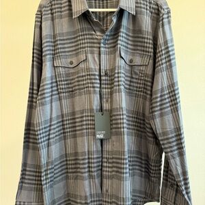 PAIGE Cedar Grey Plaid Everett Shirt